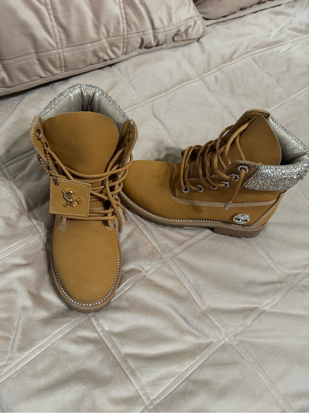 Timberland x Jimmy Choo Swarovski Crystal Boots